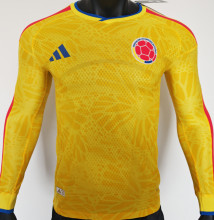 2026/27 Colombia Home Yellow Player Version Long Sleeve Soccer Jersey