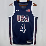 2024 Team USA CURRY #4 Sapphire Blue NBA Jersey