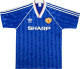 1988-1990 M Utd Away Blue Retro Soccer Jersey