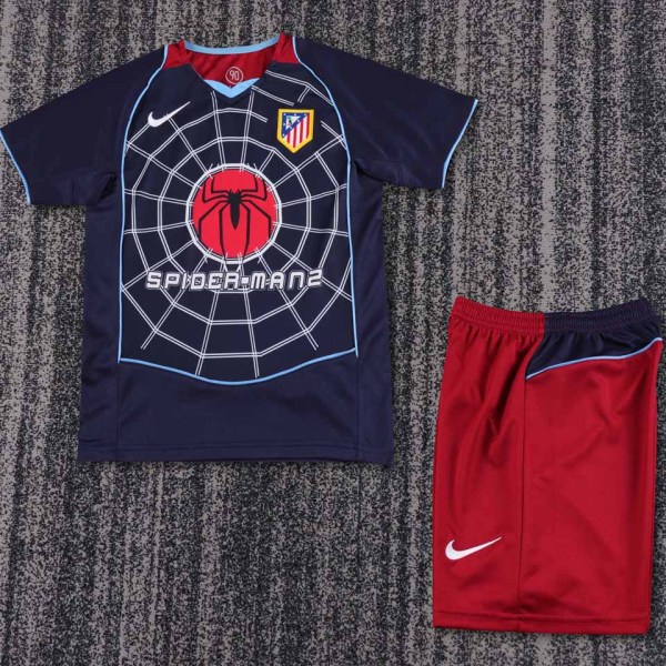 2004/05 ATM SPIDER-MAN2 Away Black Retro Kids Soccer Jersey