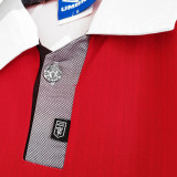 1996/97 M Utd Home Red Long Sleeve Retro Soccer Jersey