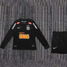 2012/13 Santos Black Retro Kids Long Sleeve Soccer Jersey