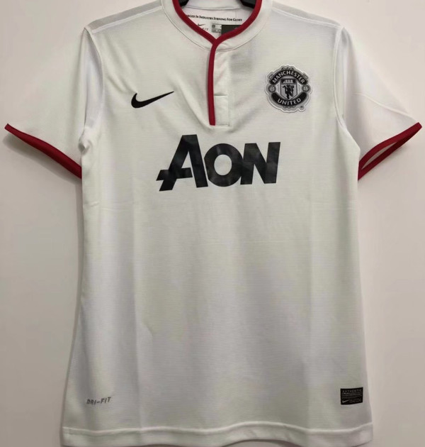 2013/14 M Utd Away White Retro Soccer Jersey