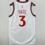 2025 Clippers PAUL #3 White NBA Jersey
