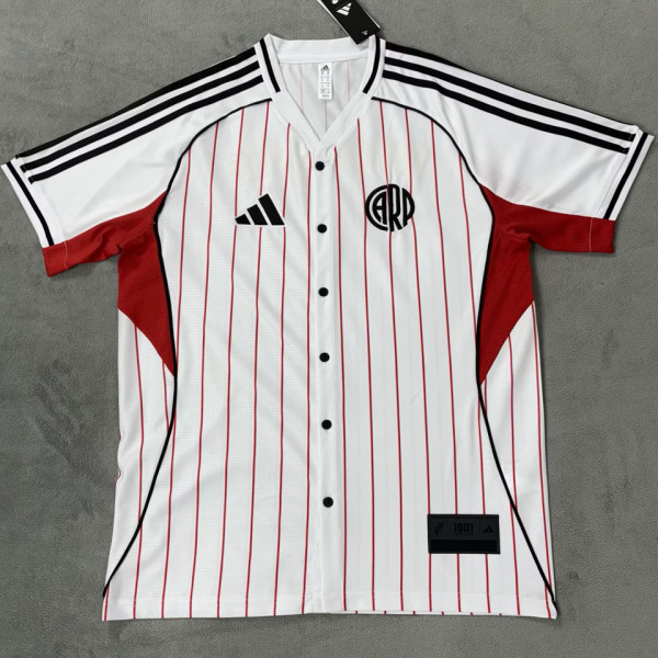 2025/26 River Plate White Baseball T-Shirt