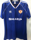 1988-1990 M Utd Away Blue Retro Soccer Jersey