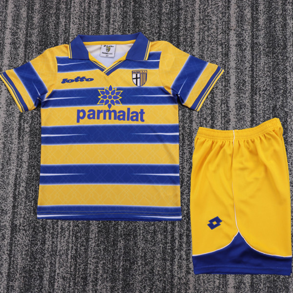 1998/1999 Parma Home Retro Kids Soccer Jersey