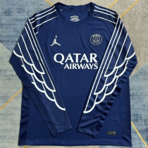 2024/25 PSG 4Th Blue Long Sleeve Fans Soccer Jersey