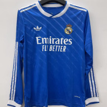 2025/26 RM Third Blue Long Sleeve Fans Soccer Jersey