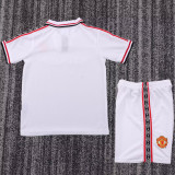 1998/1999 M Utd White Retro Kids Soccer Jersey