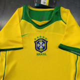 2004 Brazil Home Yellow Retro Kids Soccer Jersey