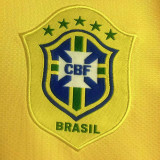 2006 Brazil Home Yellow Retro Long Sleeve Soccer Jersey