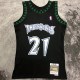 1997/98 Timberwolves GARNETT #21 Black Retro  NBA Jerseys 热压