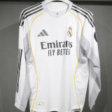2025/26 RM Home White Long Sleeve Player Version Soccer Jersey