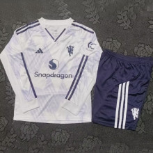2025/26 M Utd Away Kids Long Sleeve Soccer Jersey 长袖童装