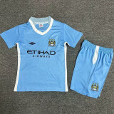 2011/12 Man City Home Blue Retro Kids Soccer Jersey