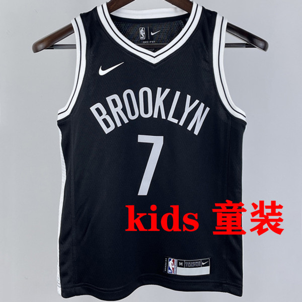 Nets DURANT #7 Bkacl Kids NBA Jersey 热压
