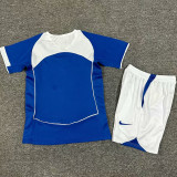 2004 Brazil Away Blue Retro Kids Soccer Jersey