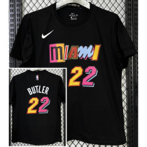 2025 Miami HEAT BUTLER #22 Black High Quality Casual T-Shirt T150