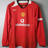 2004/06 M Utd Home Long Sleeve Retro Soccer Jersey