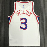 76ers IVERSON #3 Retro White NBA Jerseys