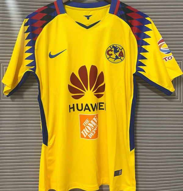 2018 Club America Home Yellow Retro Soccer Jersey