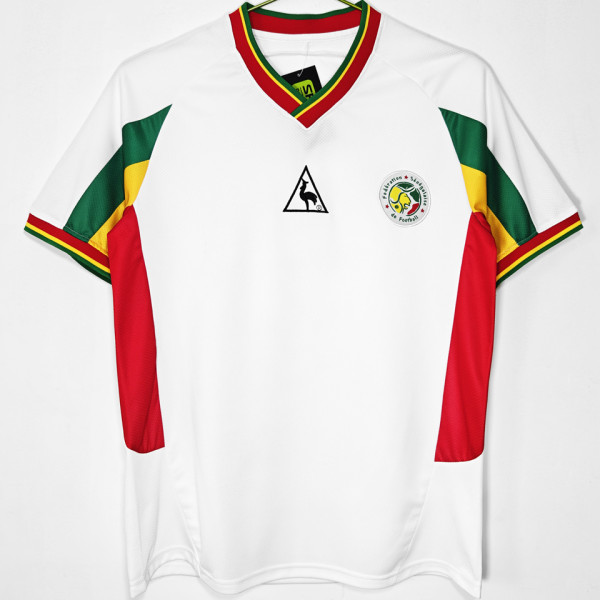 2002 Senegal Away White Retro Soccer Jersey