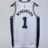 2023/24 Spurs WEMBANYAMA  #1  White  NBA Jerseys