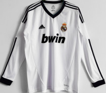 2012/13 RM Home White Retro Long Sleeve Soccer Jersey