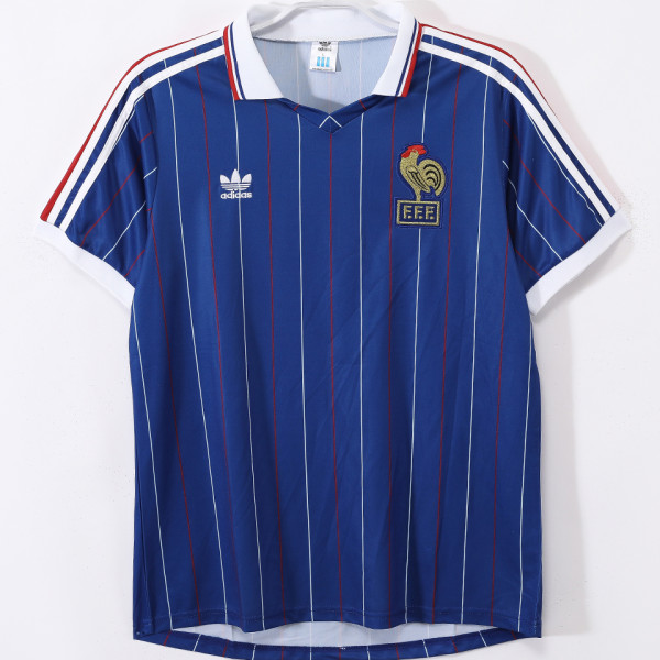 1982 France Home Blue Retro Soccer Jersey