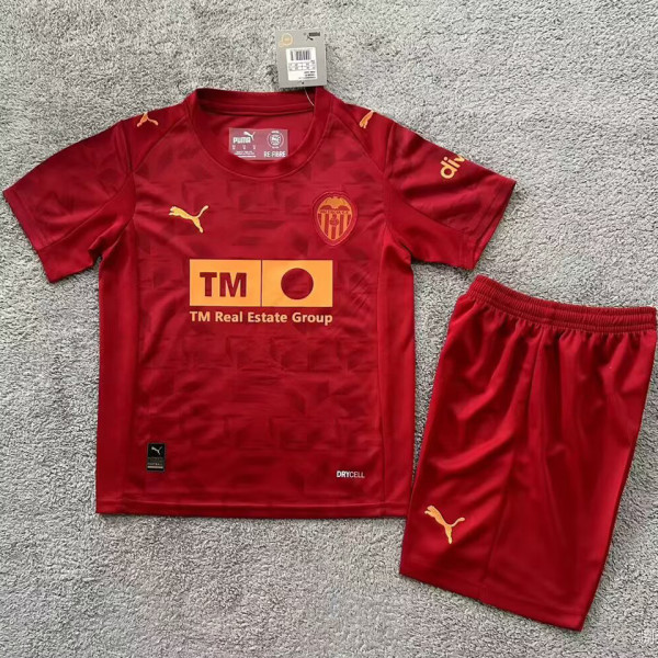 2025/26 Valencia Away Red Kids Soccer Jersey