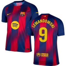 LEWANDOWSKI # 9 BA 1:1 Quality Home Fans Soccer Jersey 2025/26  (LaLiga Font 西甲字体 有号下广告) ★★