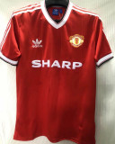 1984 M Utd Home Red Retro Soccer Jersey