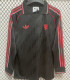 2025 M Utd Black Retro Style Fans Long Sleeve Soccer Jersey