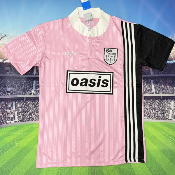1996 AD x oasis x Bolt Makers Arms Pink Retro Fans Soccer Jersey