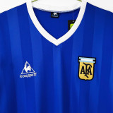 1986 Argentina Away Blue Retro Soccer Jersey