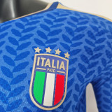 2026/27 Italy Home Blue Player Version Long Sleeve Soccer Jersey