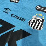 2025/26 Santos Special Edition Blue Player Version Soccer Jersey 带全广告