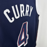 2024 Team USA CURRY #4 Sapphire Blue NBA Jersey