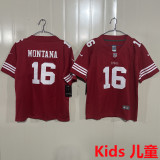 MONTANA #16 San Francisco 49ers Kids NFL Jersey 49人