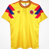 1990 Colombia Home Yellow Retro Soccer Jersey