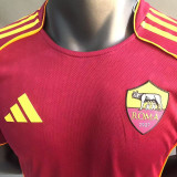 2025/26 Roma Home Red Player Version Soccer Jersey