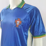 1998 Portugal Away Blue Retro Soccer Jersey