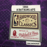 1993 Lakers BAPE×M&N #93 Purple NBA Jerseys
