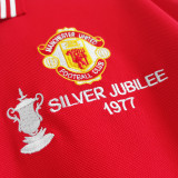 1977 M Utd Home Red Retro Soccer Jersey