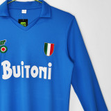1987/88 Napoli Home Blue Retro Long Sleeve Soccer Jersey