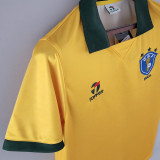 1988 Brazil Home Yellow Retro Soccer Jersey