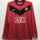 2009/10 M Utd Home Red Long Sleeve Retro Soccer Jersey