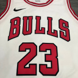Bulls Jordan #23 White NBA Jerseys Hot Pressed
