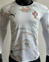 2025/26 Portugal Away White Long Sleeve Player Version Soccer Jersey